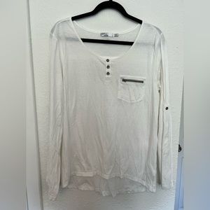 Prana White Long Sleeve Top